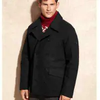 在飛比找蝦皮購物優惠-美國名牌 Tumi 黑色毛短大衣夾克，外套