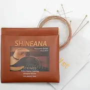 Guitar Strings - Acoustic Guitar Strings - Lightguage Nano Coating,Phosphor Bronze-Leather storage bag packaging-Gentel and Soft- For 6 String Guitars-Light,12-53 (Full Nano Coating)
