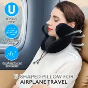 Memory Foam U Shaped Travel Sleep Pillow Head Back Neck Support Cushion Blue