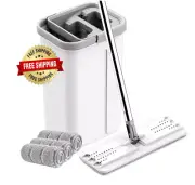 Juego de trapeador y cubo con escurridor, sistema de limpieza de pisos.Nuevo
