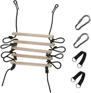 TENOL Wooden Climbing Frame Outdoor Play Accessory Easy Install Rope Ladder