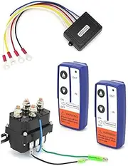 Roarrter Wireless Remote Control Winch Kit - 12V, 250A, Waterproof, Solenoid Relay Contactor+ 2Pcs Wireless Winch Remote Control