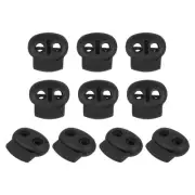 4.5mm Dia Plastic Cord Locks 10Pack Good for Drawstrings Backpacks - Black