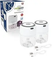 [Genius] Choptastic Pro Electric Universal Vegetable Chopper Vegetable Chopper Multi-Chopper 2 Pieces 300ml Capacity USB Port Mini Food Processor Rechargeable
