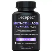 Multi Collagen Capsules with Hyaluronic Acid, Vitamin C For Skin, Joint Health