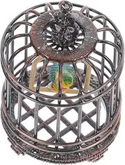WOONEKY Mini Bird Cage Ornament Tiny House Birdcage Decor for Micro Landscapes Craftsmanship for Office Desktop Bookshelf Decoration