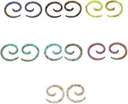 [PiercingJ] 14pcs Set Mixed 7 Colors UV Acrylic Spiral Snail Tapers Plug Sizes 14G-3/4" Taper Ear Stretching Kit Ear Gauges Plugs Kit
