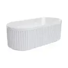 1700mm Eleanor Gloss White Oval Fluted Freestanding Acrylic Bath