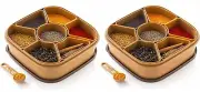 2 x Nakoda Masala Dabba Spice Box - Titan Strong and Durable 7 Cups 1 Spoon