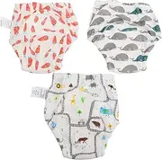 GLSTOY 3pcs Training Pants Nighttime Diapers Newborn Pee Nappy Pants Blanket Handle Covers Fleece Babies Panty Training Pants Diapers Briefs Cotton