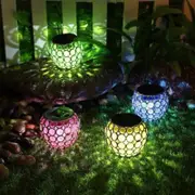 Solar Garden Lights Solar Lamp Retro Hollow Lantern Mosaic Ball Lamp