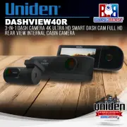 Uniden DASHVIEW40R 3-In-1 Dash Camera 4K Ultra HD Smart Dash Cam FULL HD Rea...
