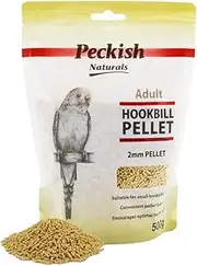 Peckish Adult Hookbill Pellet 2mm 500gm, Natural - Balanced Diet for Small Adult Hook Bills, Optimal Health Support, Enriched with Essential Vitamins and Minerals - Ideal for Everyday Feeding.