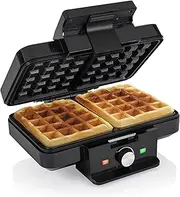 Tristar WF-1165 Waffle Iron - Two Waffles Per Pass Non-Stick 1000 Watt Adjustable Thermostat