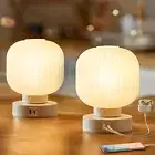 Elenhome Touch Bedside Glass Table Lamp Set of 2 with 3 Way Dimmable Light Sm...