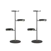 2X 3-Tier Black Round Plant Stand Tray Display Living Room Balcony Metal Shelf