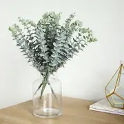 FROSTED GREEN 6 Artificial Eucalyptus 17" Bushes Faux GREENERY SPRAYS Party Home