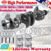 4PACK Piston Rings kit+ Crankshaft For Hyundai Accent Veloster Kia Rio Soul 1.6L (for: Hyundai)