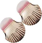 BATHVEVE 2Pcs Nail Art Dust Brushes Multifunction Powder Cleaner for Nails Makeup Rose Gold Nail Powder Brush for Professional DIY Use