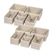 12 Pack Foldable Cloth Storage Box Closet Dresser Drawer Organizer Fabric