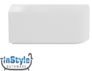 Capri- 1500mm Back To Wall Fluted Freestanding Bath-Left Hand Corner- MATT WHITE