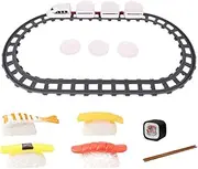 simhoa Sushi Train Rotary Sushi Toy Train Toy Railway Track Trains Children Trains Toy Rotating Sushi Bar at Home, Train Goes Around - Style 4