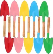 VICASKY 10pcs Mini Wooden Handle Shovels Gardening Tools for Flower Planting Beach Sand Digging and Outdoor Activities Gardening Trowel