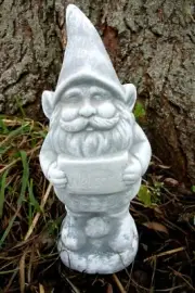 Latex gnome with welcome mold plaster concrete reusable 9"H x 4" W