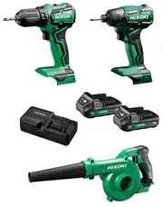 HiKOKI KC18DD(PMZ) - 18V 3 Piece Drill/Driver/Blower Combo Kit (2 x 2.0Ah)