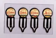 Graphic45 COME ONE, COME ALL #104 Antique Copper (4) Metal Clips HANDMADE