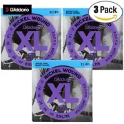 3-PACK D'Addario EXL115 Electric Guitar Strings Nickel Wound 11-49 Medium Gauge