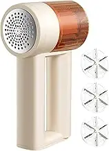 jamgeery Electric Lint Remover,Electric Fabric Shaver Lint Remover - 6-Leaf Cutter Trimmer with 3 Speeds, Rechargeable LED Display Depiller for Clothing Sweater Blanket Couch