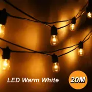 20m LED Bulb String Lights Fairy Party Christmas Wedding Party In/Outdoor Decor