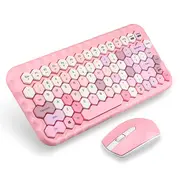 Catzon Joyroom Honey Keyboard Mouse Combo Wireless 2.4G Mixed Color With Honeycomb Key Caps-Pink