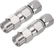 sourcing map 3/8" Sprayer Joint, 360 Degrees Rotate Stainless Steel Swivel Joint for Paint Spray Gun Hose Airless Sprayers,2 PCS