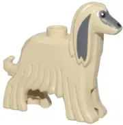 LEGO New Dog Afghan Hound Dark Bluish Gray Face Ears Pet Animal 25-12