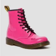 Dr. Martens Thrift Pink Patent Leather Lace Up Boots Size 6 Women's