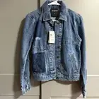 NWT Desigual Women Distressed Patch Denim Jacket Blue XS