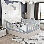 Bopeep Kids Baby Safety Bed Rail Guard Adjustable Folding Child Toddler Protect King Set(70-98cmx200cm/x3 Panels)