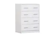 Nova Chest of 4-Drawer Tallboy Storage Cabinet - White