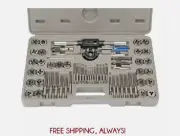 (60 PC) TAP & DIE SET SAE & METRIC THREAD SIZES THREADING THREADER TOOL