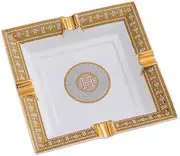 BAKEBK Cigar Ashtray for Indoor or Outdoor Use,European Porcelain Ashtray, Creative Personality Men's Coffee Table Ashtray Computer Desk Living Room Office Ashtray, White, 7.87*7.87in