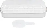 Ice Trays for Freezer, Tray with Bin 24 Grids Easy Release Food Grade Silicone Making Mold for Freez Drinks and Cocktail(Green) (Color : White)