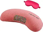 [ZHIWEIKJ] Organic Buckwheat Pillow Neck Pillow for Sleeping Moon Shaped Pillow Neck Support Pillow for Traveling Side Sleepers Cervical Pillow (Color : Pink)
