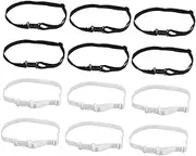 jojofuny Pack of 20 Elastic Strap Extenders with Plastic Buckle, JK Extension Belt White Bow Tie Elastic Band for DIY Accessories Bow Tie