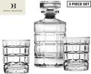 Daniel Brighton 3-Piece Luxe Whisky Decanter Set