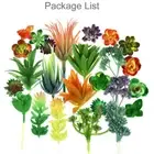24PCS Home Room Artificial Succulent Plants Faux Assorted Decoration Fake Plant