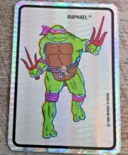 1989 RARE Teenage Mutant Ninja Turtles 3 D Prismatic Sticker Raphael