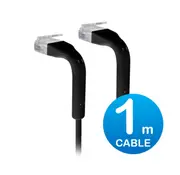 Ubiquiti UniFi Patch Cable Single Unit, 1m, Black, End Bendable to 90 Degree, RJ45 Ethernet Cable, Cat6, Ultra-Thin 3mm Diameter, 2Yr Warr