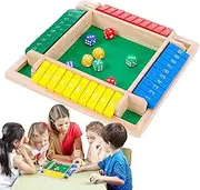 Shut The Box Game Wooden,Wooden Board Table Family Game | Enhances Math and Decision-Making Skills for 2-4 Players, Fun Activity for Kids, Family Home Party Gatherings